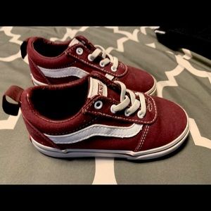 Pomegranate old skool elastic lace toddler shoes